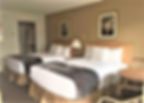 Interior view of a bedroom with two single beds