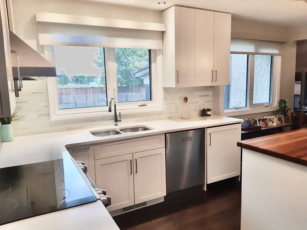 view of kitchen with white cabinet