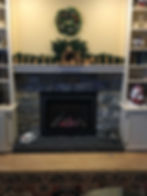 fireplace and Christmas decorations