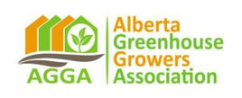 AGGA logo with text: Alberta Greenhouse Growers Association, a farming organization.