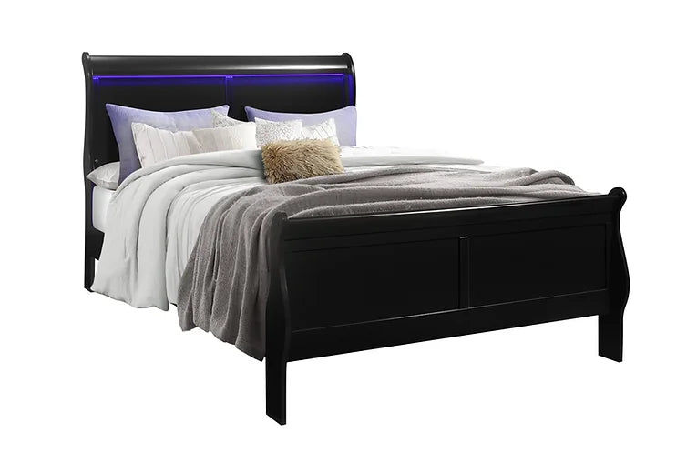 Thumbnail: Isabella Modern Day Louis Philipe Black Double Bedroom Set