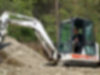 Man is using excavating machine