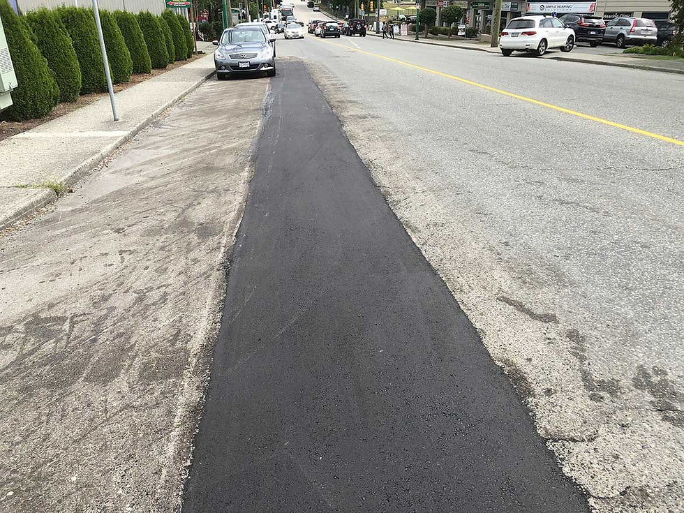 newly created asphalt paving