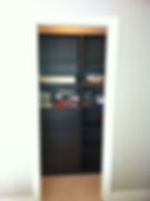 open shelves with clothes