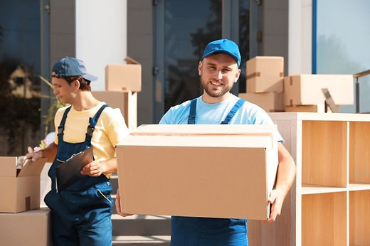 view of a team moving products