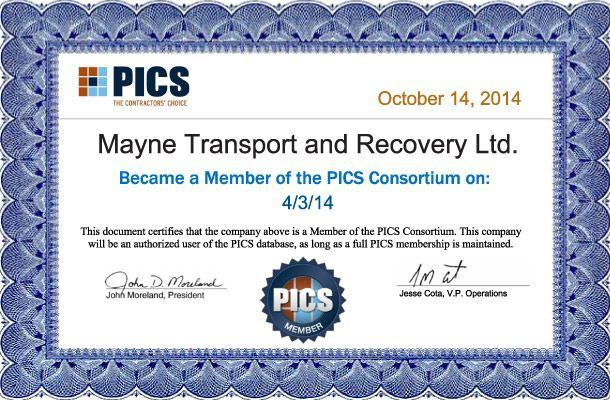 PICS Consortium certificate