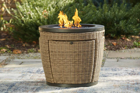 Thumbnail: Malayah Fire Pit Table and 2 Chairs By Ashley Furniture