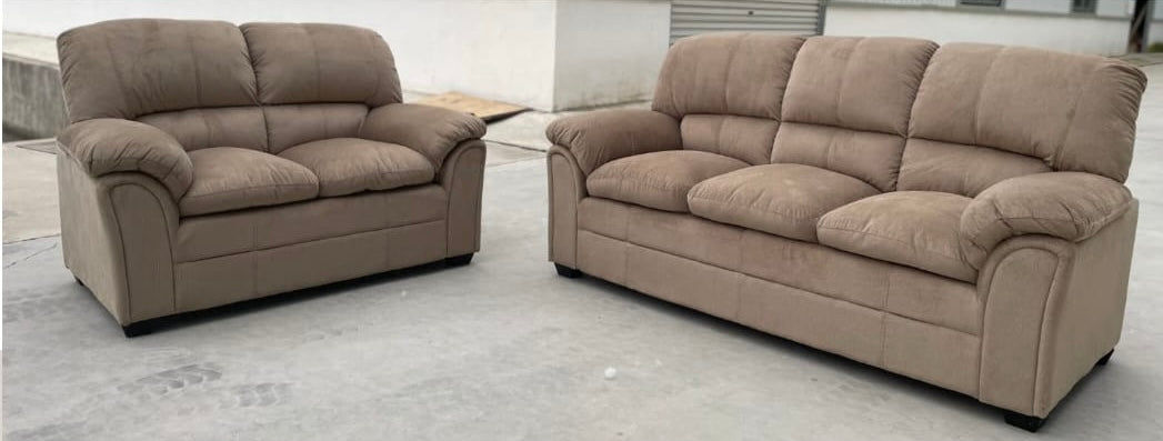 Simone Plush Sofa & Loveseat in Sand