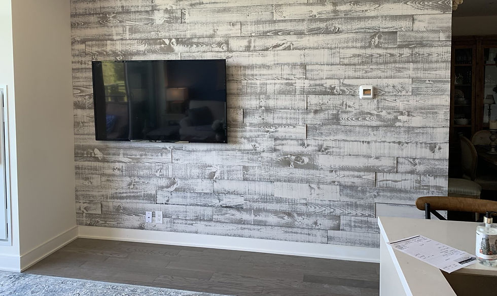 view of a TV on wall
