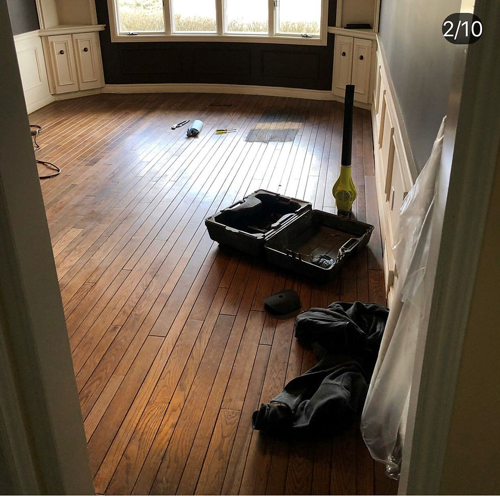 oak floor before repair