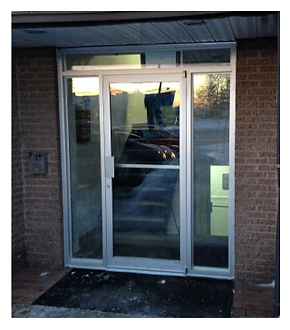 Vitre de porte commerciale