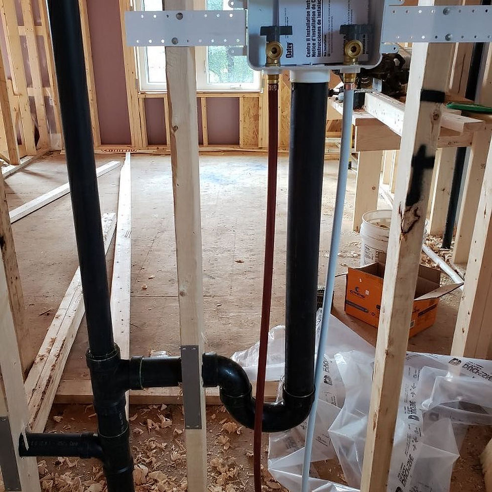 installing plumbing pipes