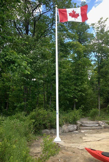 Canada flag on a white pole