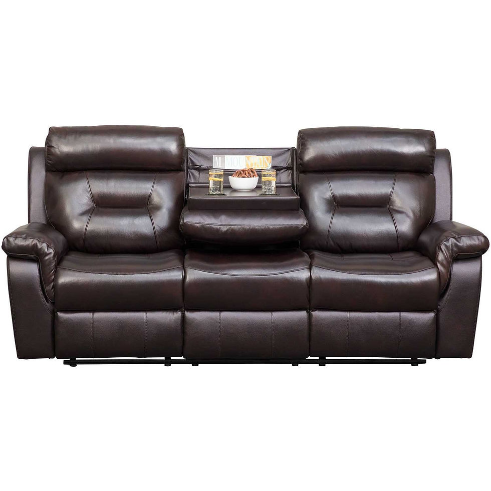 Thumbnail: Lambent Luxurious Genuine Leather 3 Piece Living Motion Recliner Set in Dark Cho