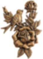 brass bird rose wall mount grave accessory decor