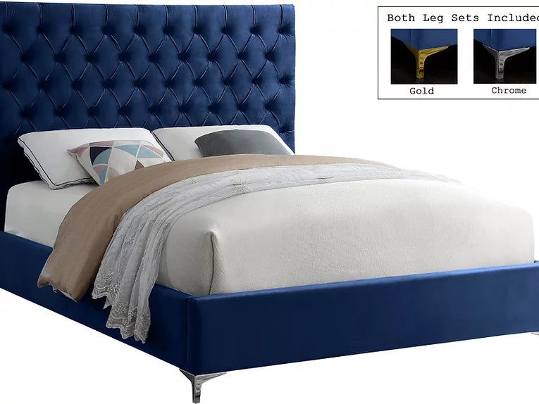 Thumbnail: Jocelynn Tufted Upholstered Low Profile Platform Bed Navy Blue