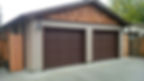 Garage with two wooden doors