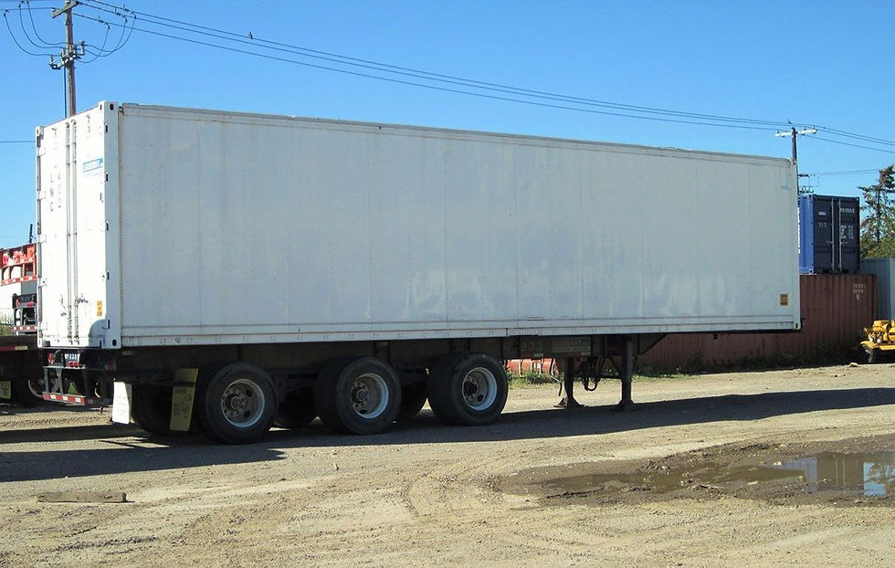 Container on the trailer