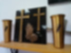 vase on shelf