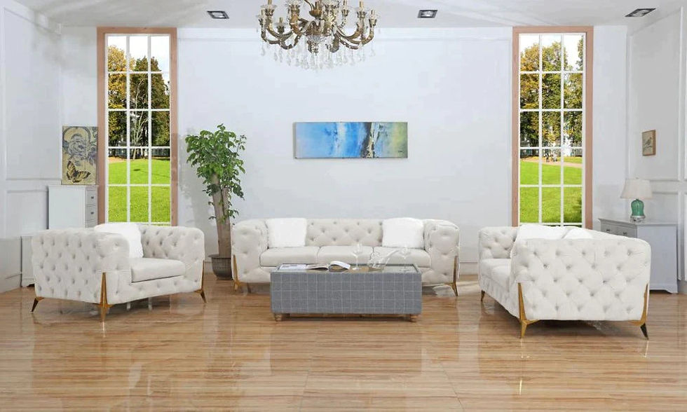 Thumbnail: Retro Deep Tufted 3 Piece Living Room Set In Green