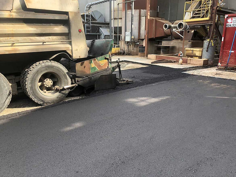 construction of asphalt road in progress