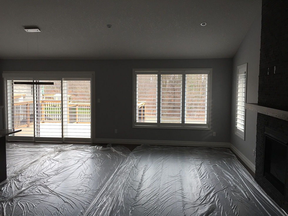 Windows and doors of various sizes with open shutters
