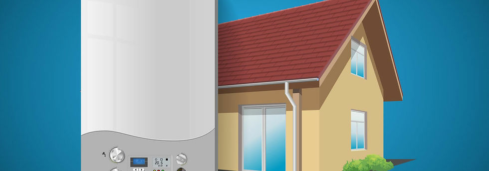 representation of a furnace in front of a house
