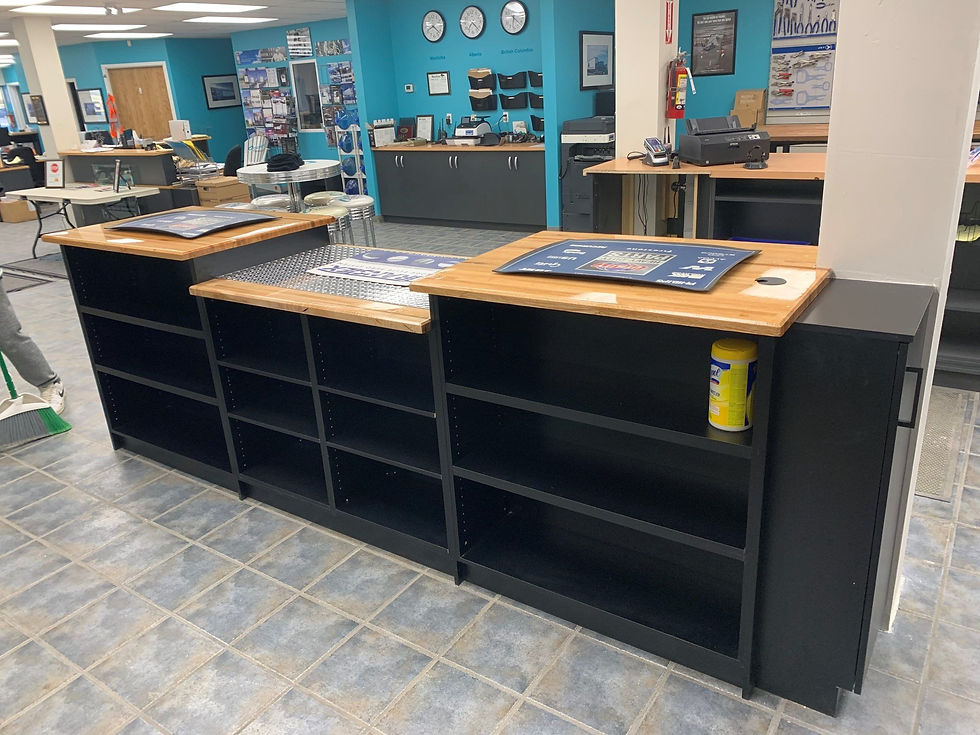 top view of open shelves
