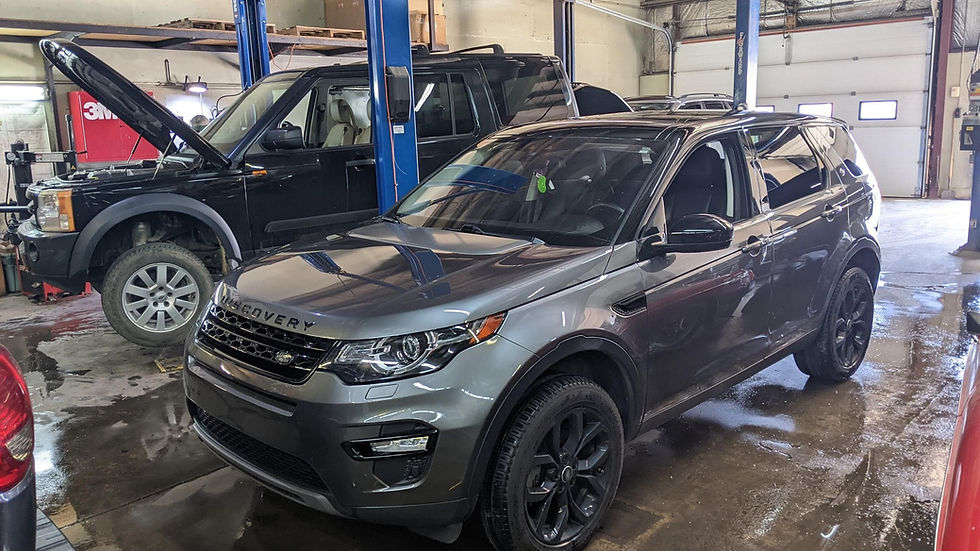 Land Rover in the garage