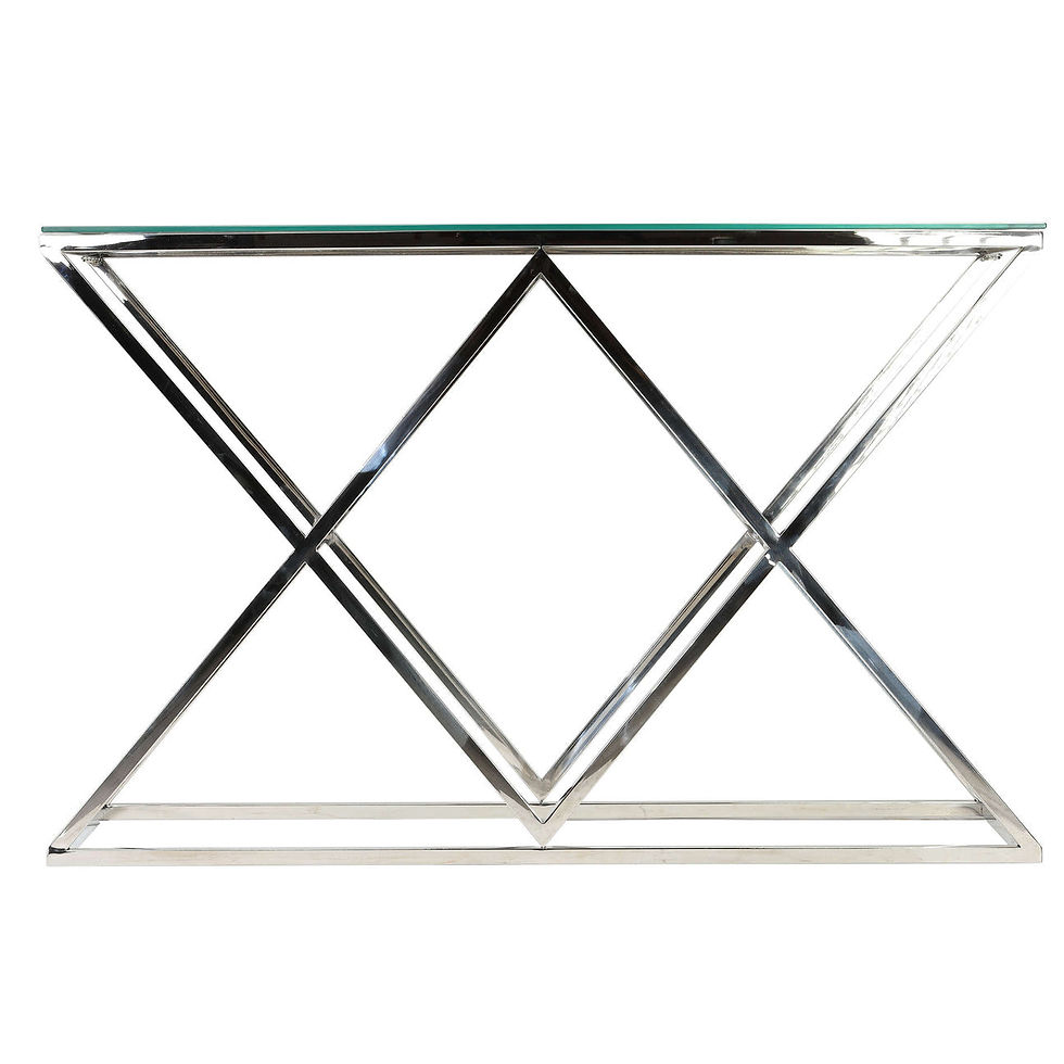 Thumbnail: Elena Console/Sofa Table/Hall Table in Silver Geometric Design