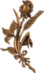 brass wheat rose wall mount grave accessory decor