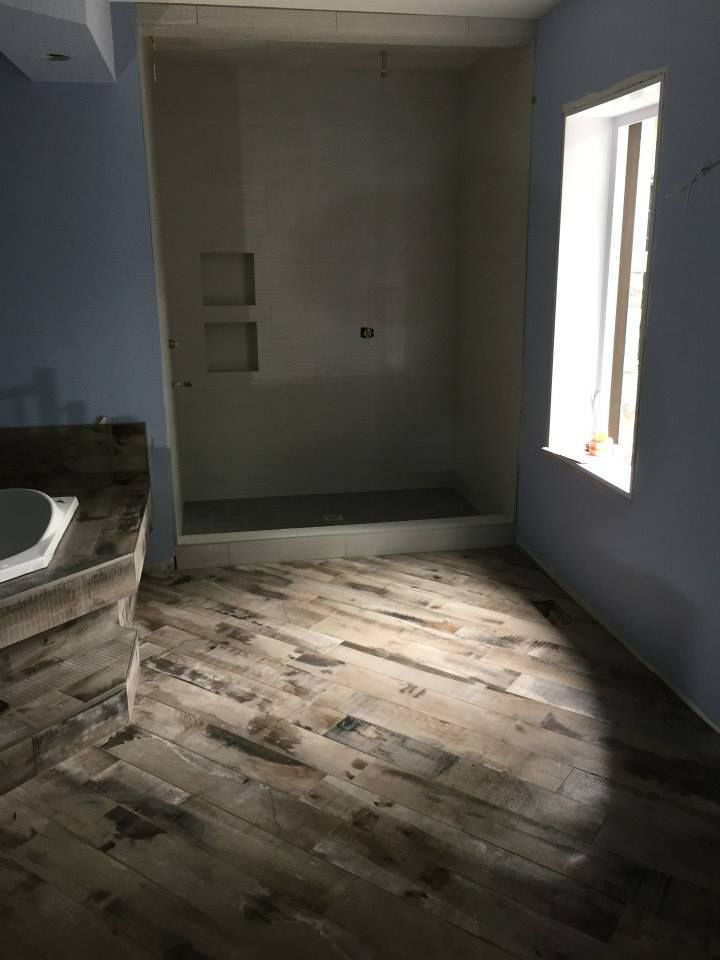 granite flooring with basin
