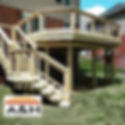 Newly constructed deck with stairs