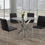 Thumbnail: Reba and Maria 5 Piece Dinette Set Black Chair Clear Glass Round Table