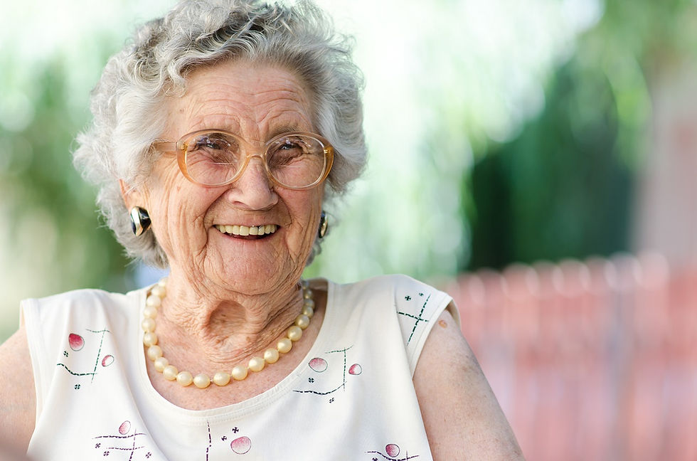 elderly woman smiling