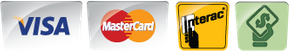 Visa, Mastercard, Interac, Cash