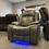 Thumbnail: David Cognac Colour Power Recliner, LED Ambient Lighting USB Charging Ports, Gre