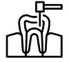 An icon of a tooth receiving root canal treatment