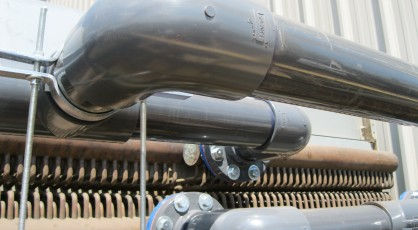 close up view of a commercial pipeline