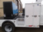 Close view of Customized black truck with welding deck