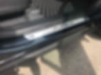 platinum paint coated strip on the car door edge