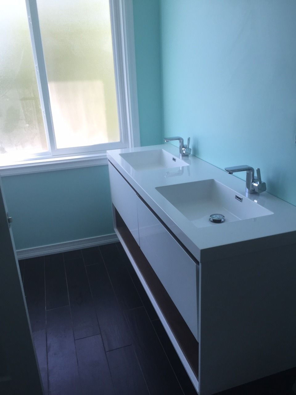 vanity with 2 wash basins