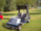 Restored and custom blue golf cart