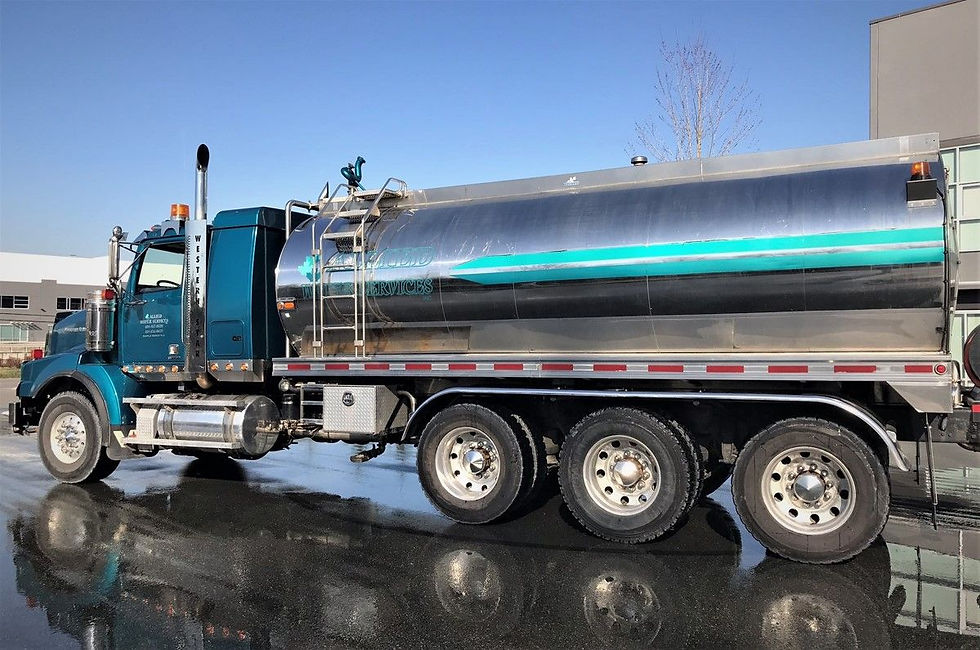 Side view of a water tank