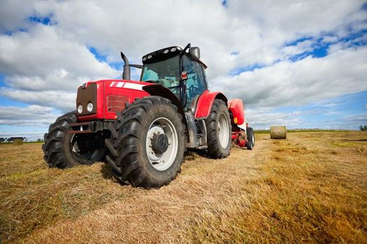 red farm tractor