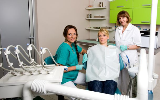 Patient care in denturist's office