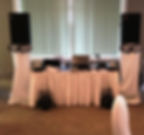 DJ table with equipment