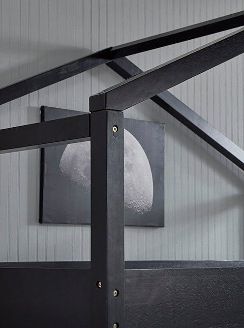 Thumbnail: Flannibrook Twin over Twin House Loft Bed in Black by Ashley Signature
