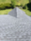 A closeup and top view of a house roof