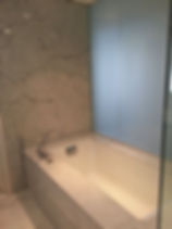 installed bath tub